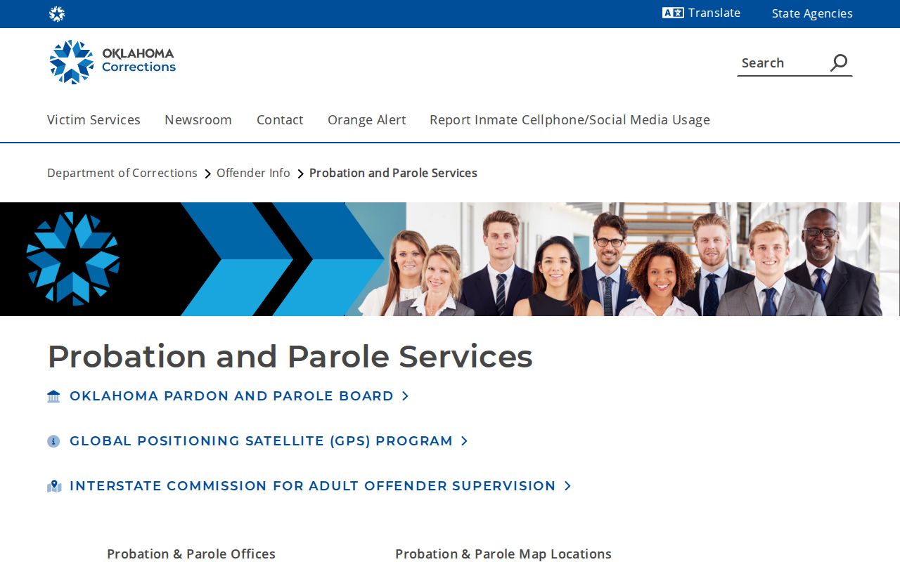 Kingfisher County post-release supervision office in the ODOC directory